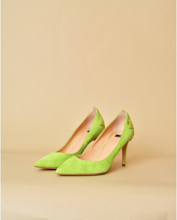 Escarpins à talons en daim vert Elisabetta Franchi 