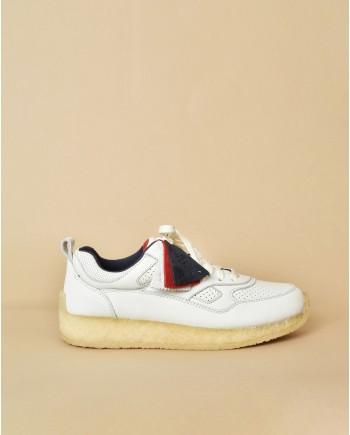 Baskets en cuir blanc Clarks Lockhill 