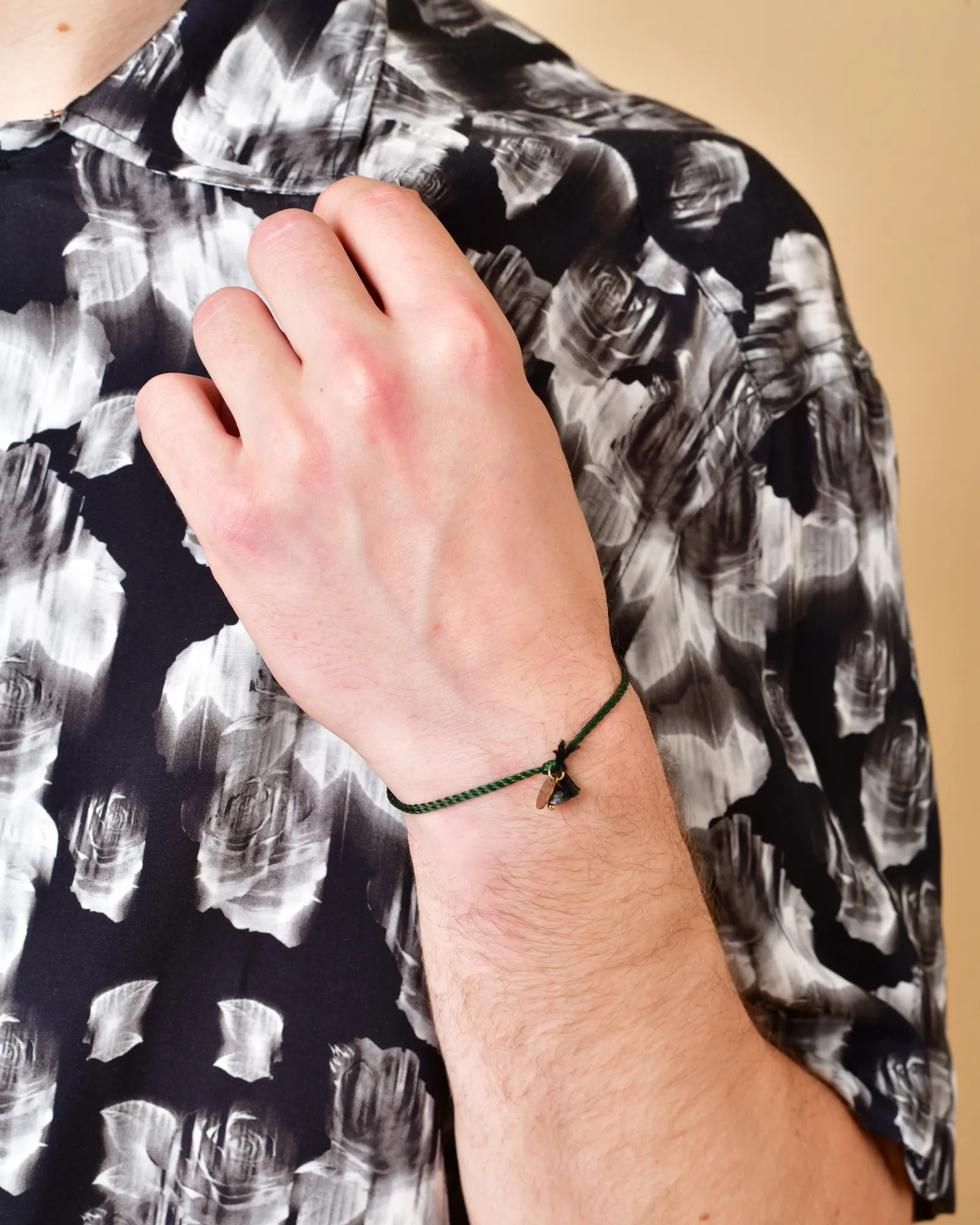 Bracelet fin en corde verte Polder 