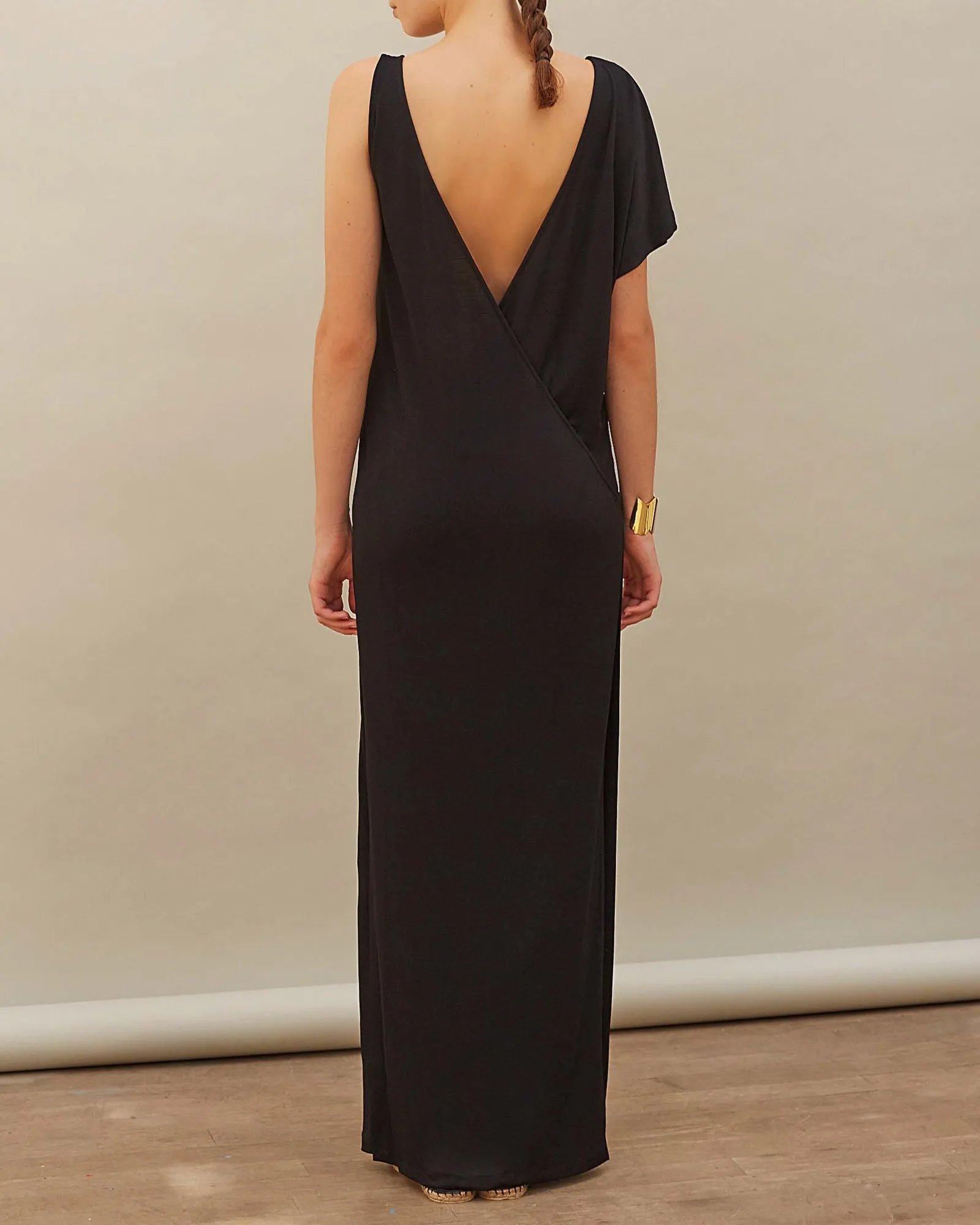 Robe longue noire sans manches Chacok 