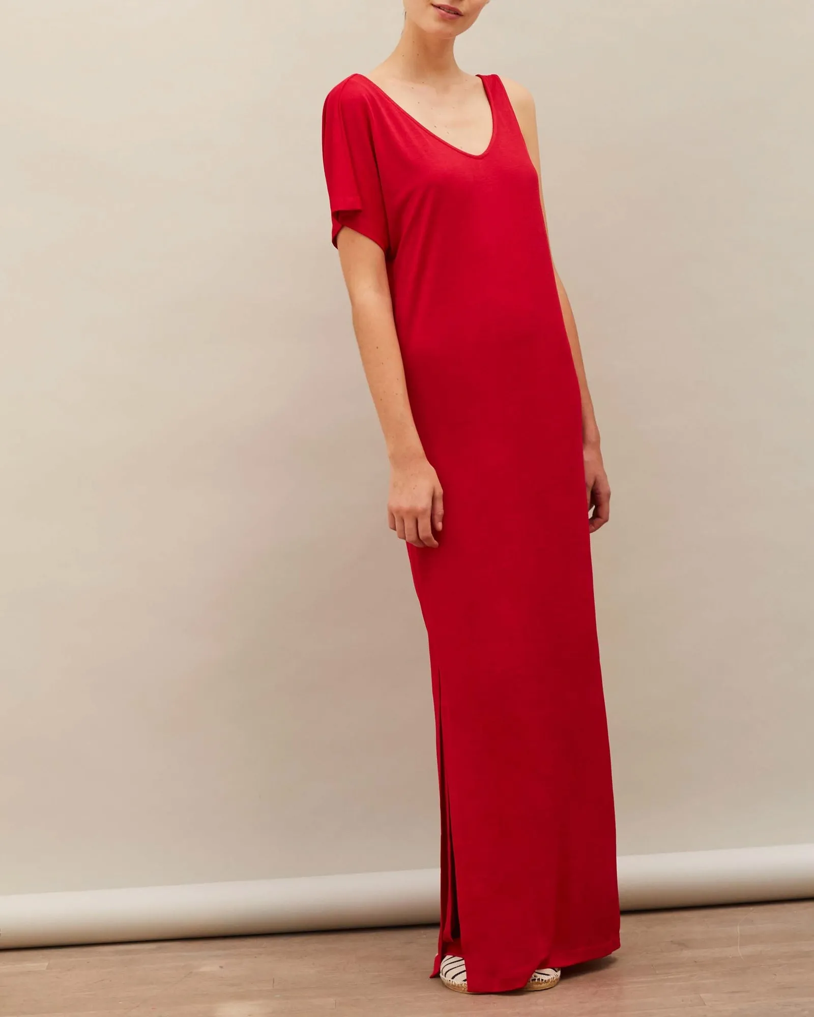 Robe longue rouge sans manches Chacok 