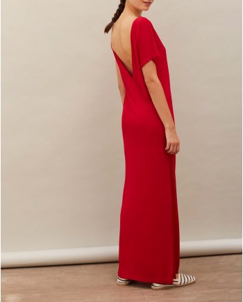 Robe longue rouge sans manches Chacok 