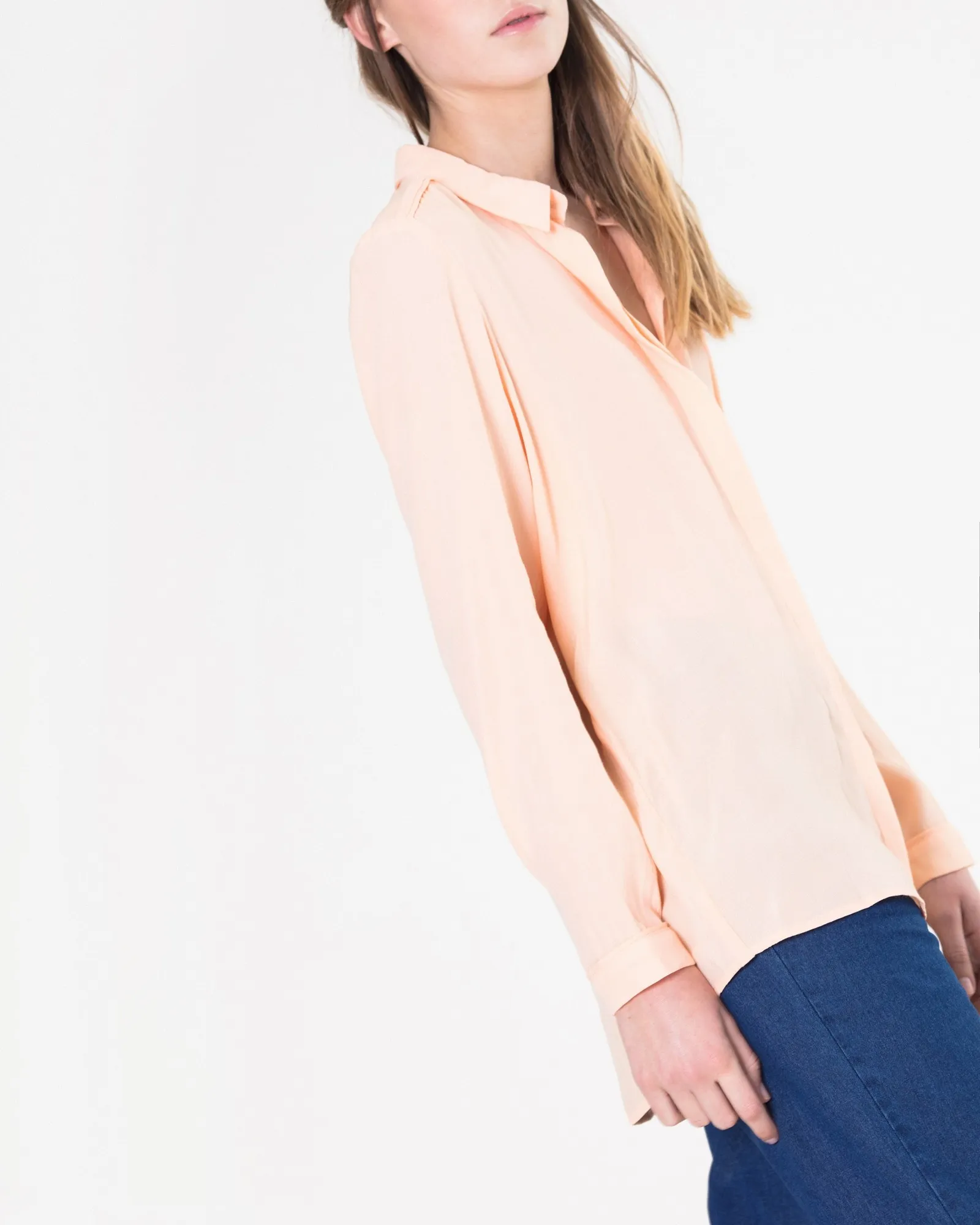 Chemisier en viscose rose pêche Chacok 