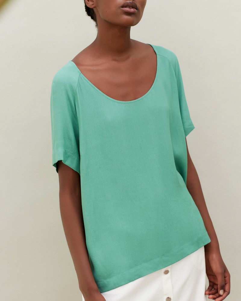 Top en viscose vert mousse Chacok 