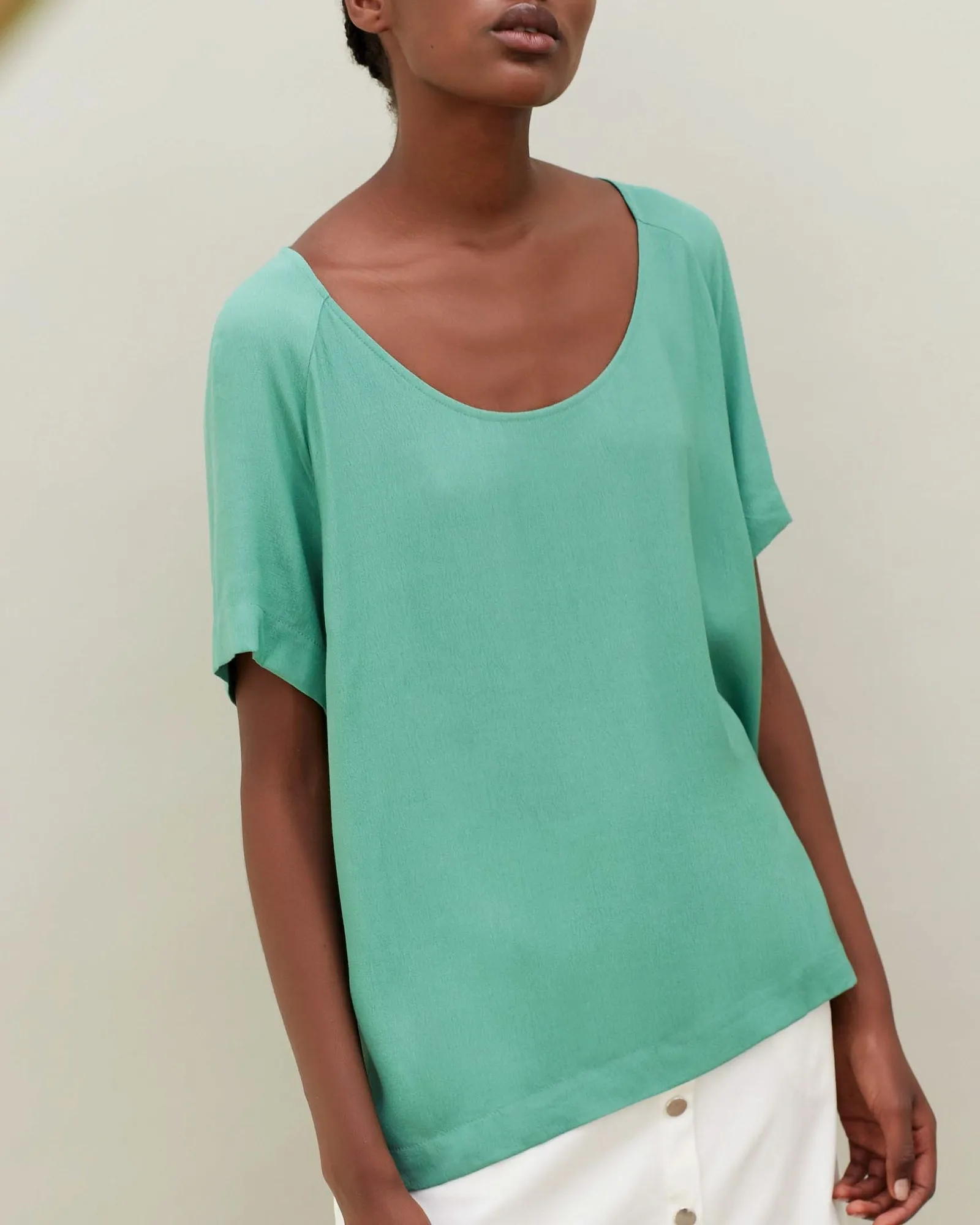 Top en viscose vert mousse Chacok 