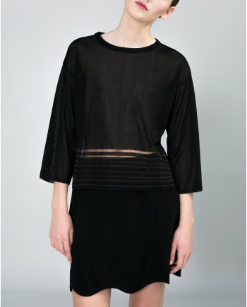 Pull en maille fine noire Chacok 