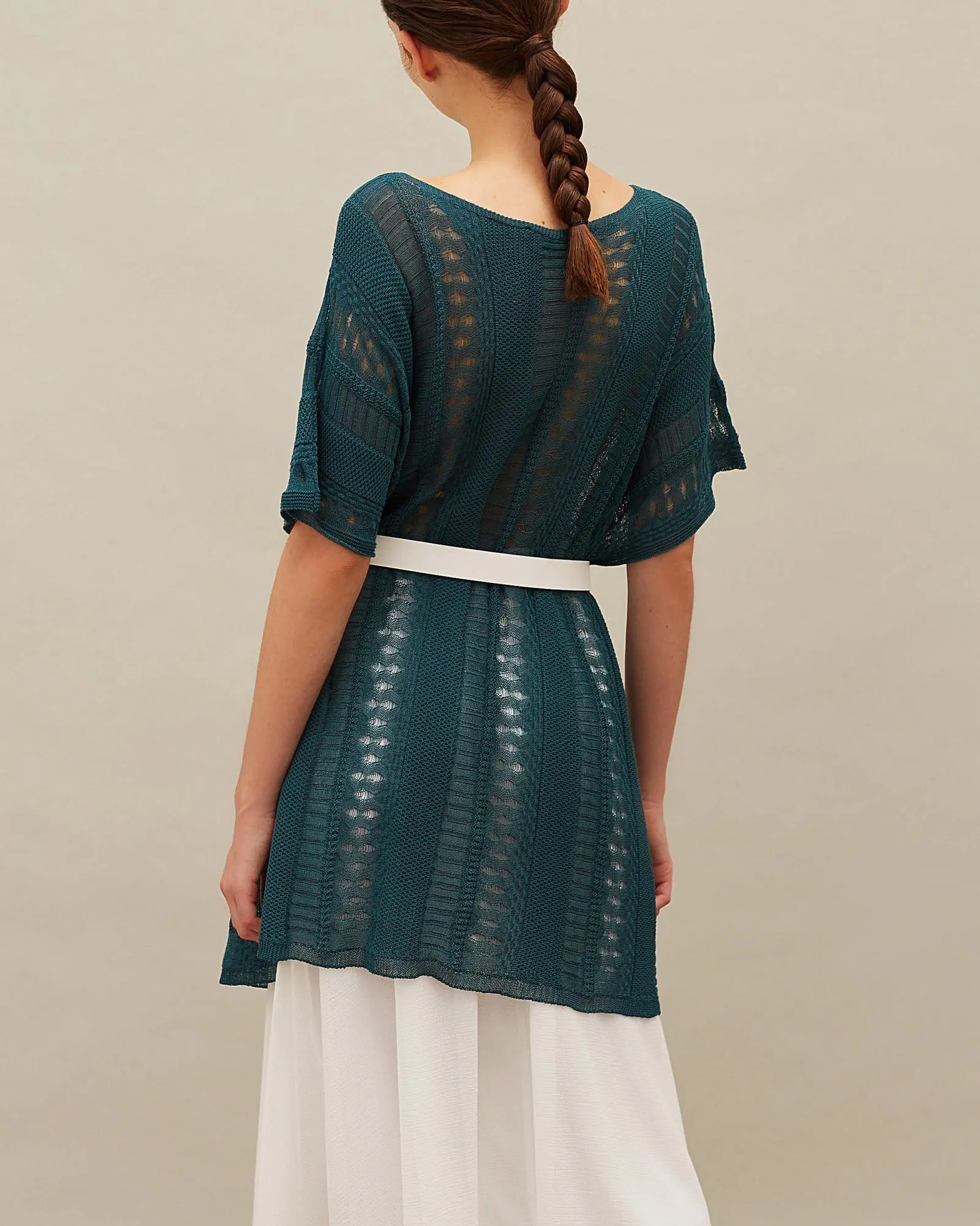 Poncho en maille verte Chacok 