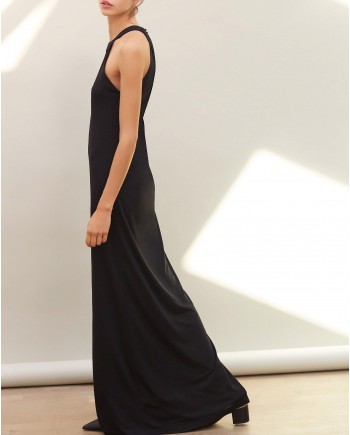 Robe longue noir dos nu Chacok 