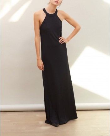 Robe longue noir dos nu Chacok 