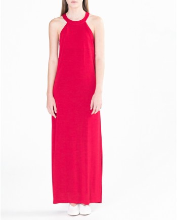 Robe longue rouge dos nu Chacok 