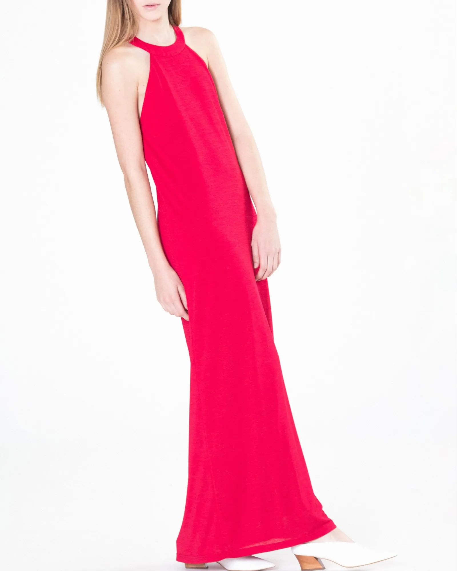 Robe longue rouge dos nu Chacok 