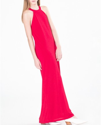 Robe longue rouge dos nu Chacok 