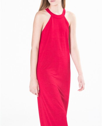 Robe longue rouge dos nu Chacok 