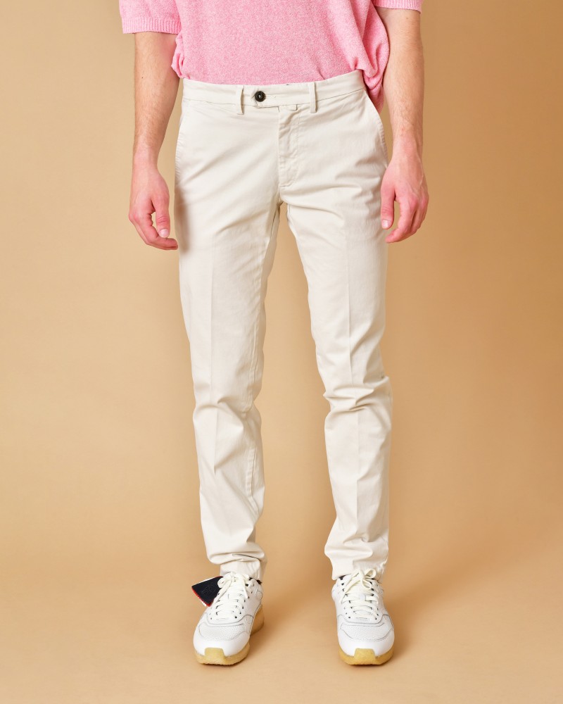 Pantalon en coton beige à coupe droite Bro Ship 