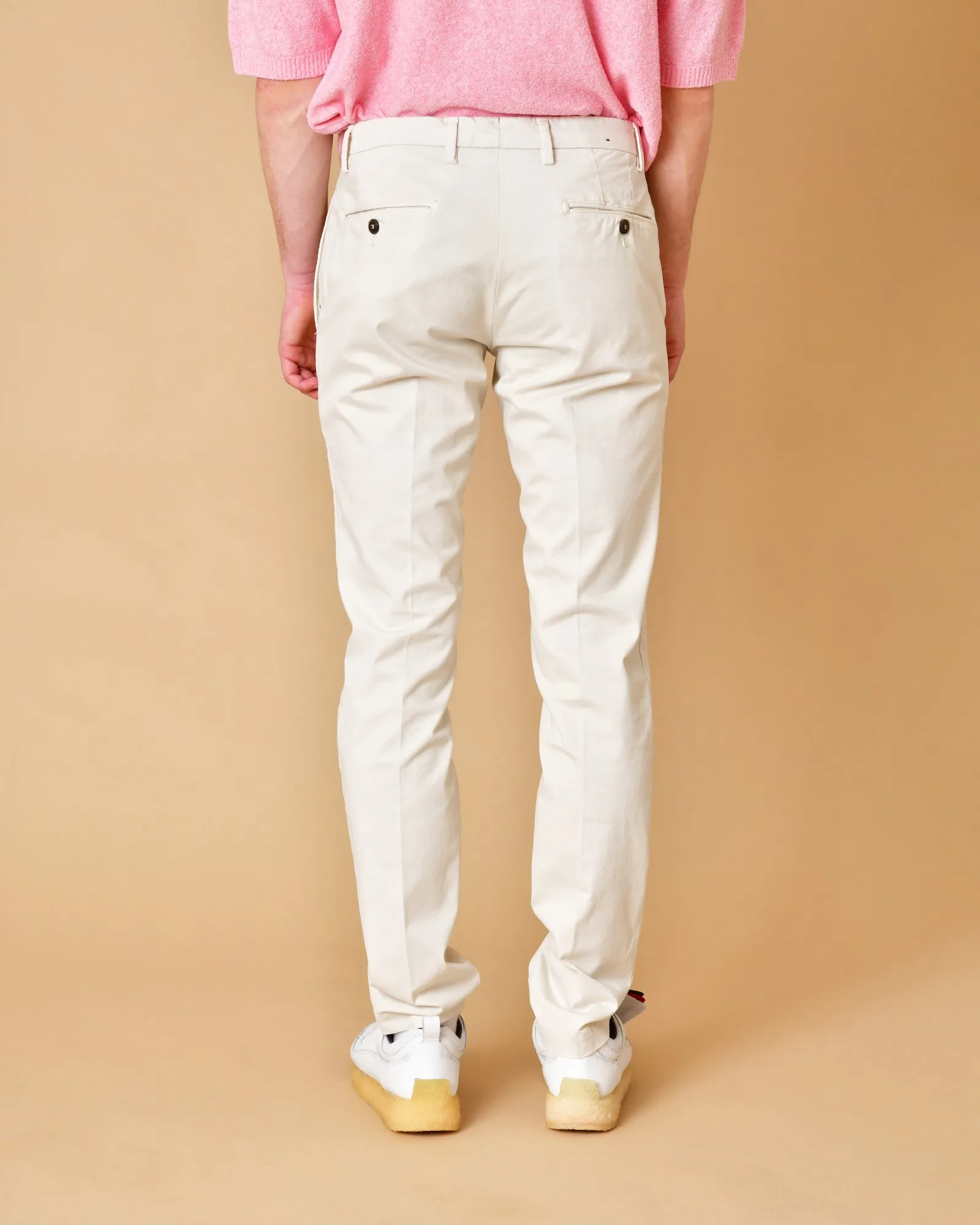 Pantalon en coton beige à coupe droite Bro Ship 