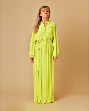 Robe verte plissée Beatrice B 