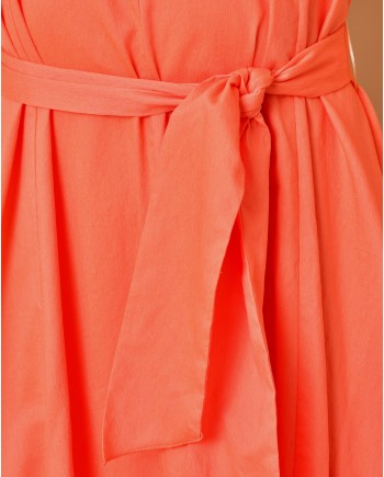 Robe longue en coton mélangé rose orangé Forte Forte 