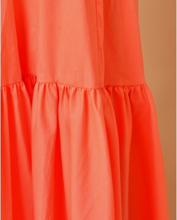 Robe longue en coton mélangé rose orangé Forte Forte 