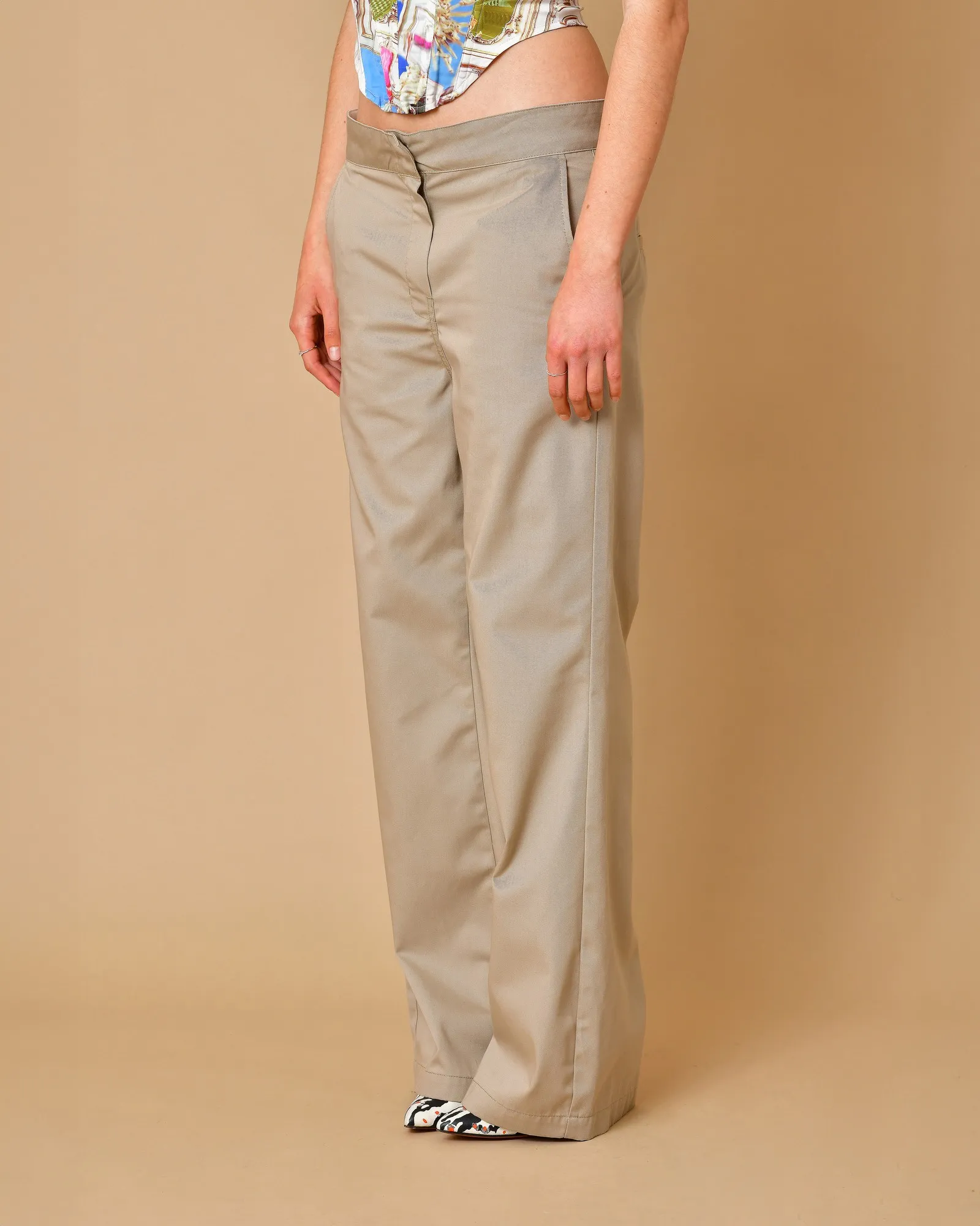 Pantalon beige à taille basse Palm Angels 