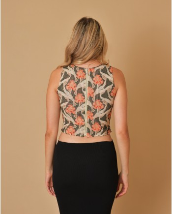 Top corset à imprimé fleuri Miaou 