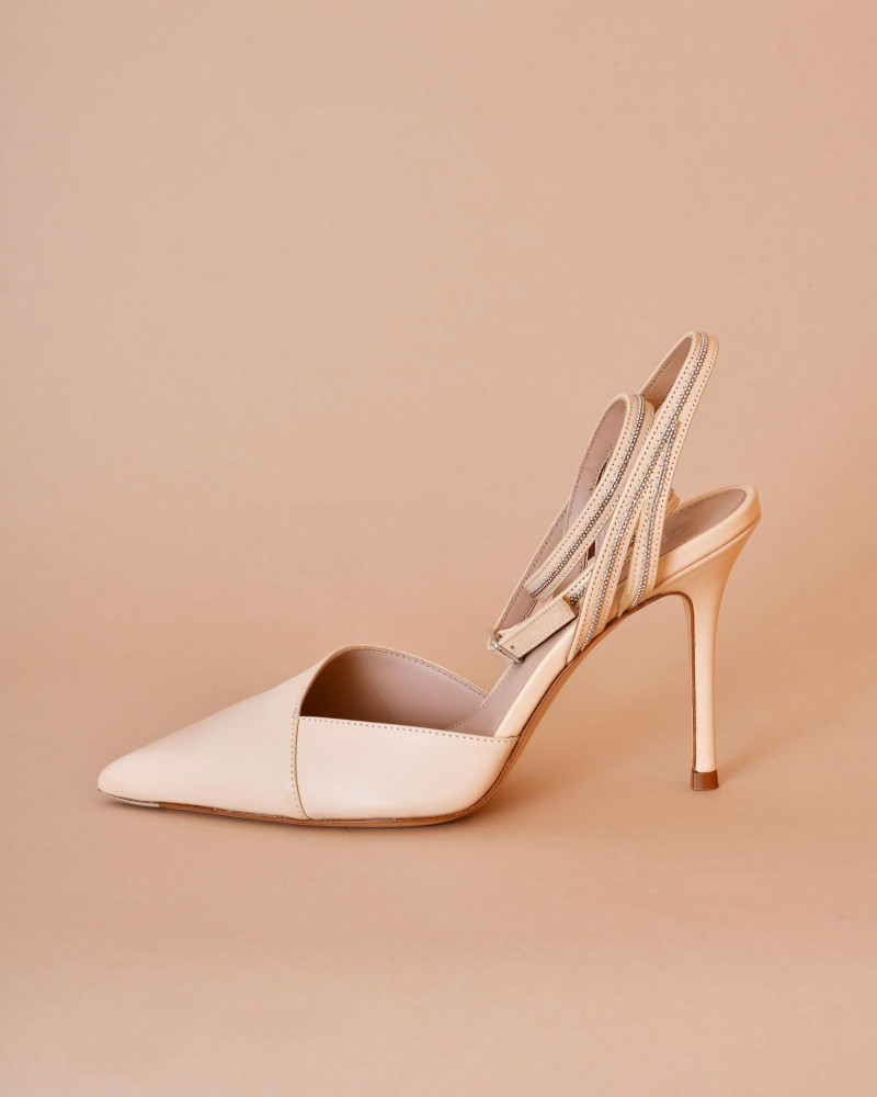 Escarpins en cuir beige Peserico 