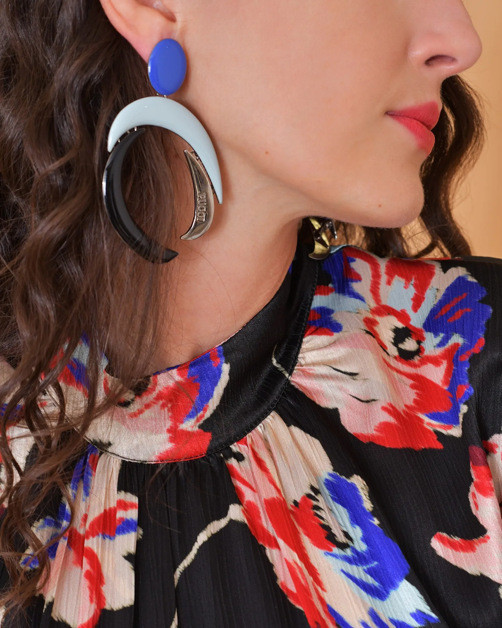 Boucles d’oreilles bleu Emilio Pucci 