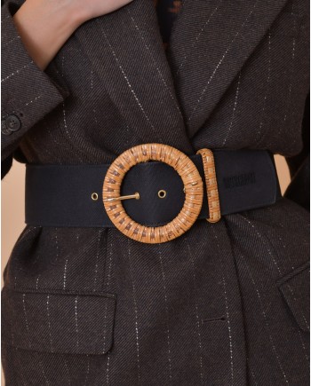 Ceinture en toile noire Moschino 