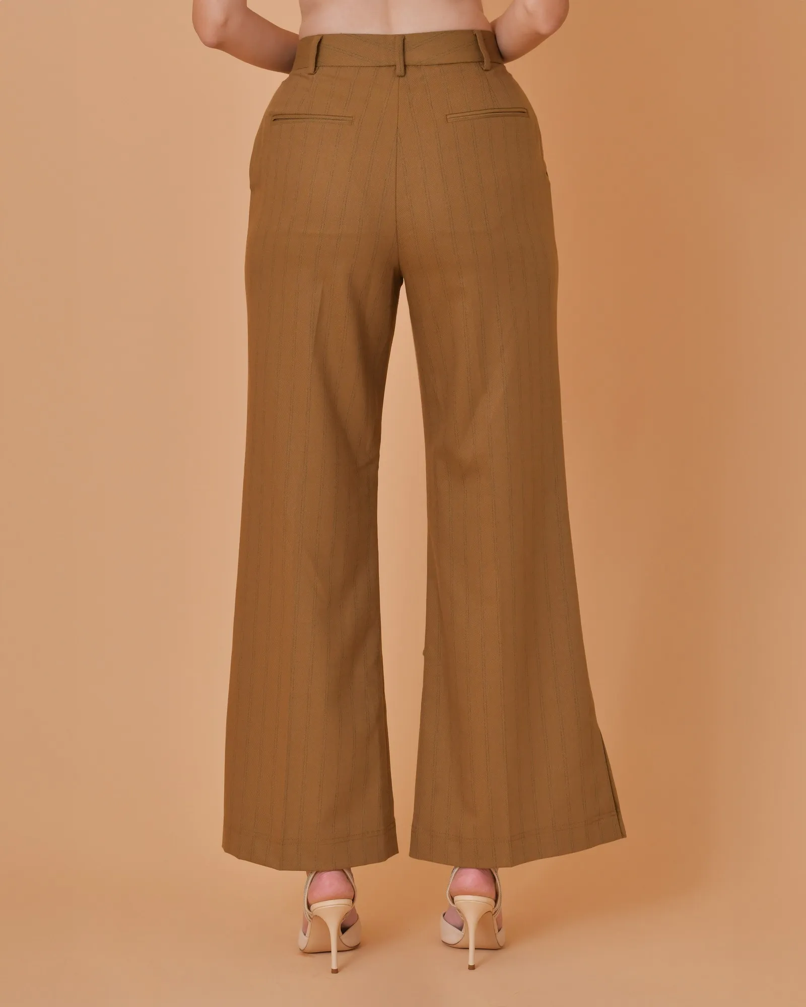 Pantalon à rayures en laine vierge mélangée Chloé Stora 