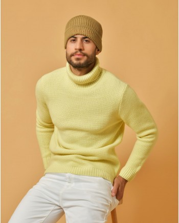 Pull jaune clair en laine mélangée Wool & Co 