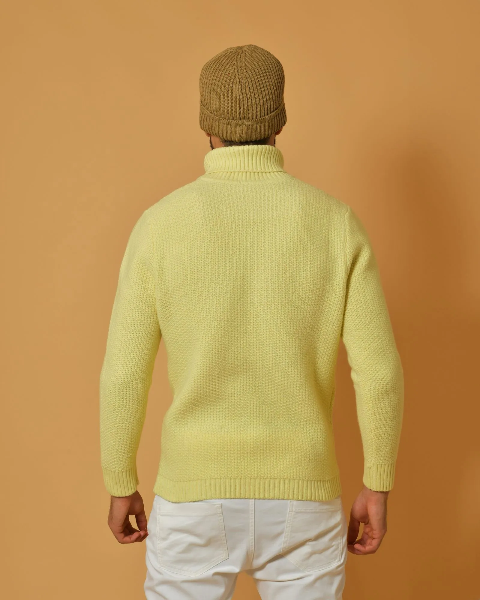 Pull jaune clair en laine mélangée Wool & Co 