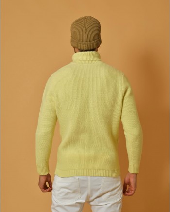 Pull jaune clair en laine mélangée Wool & Co 