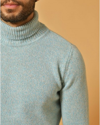 Pull bleu clair et blanc en laine mélangée Wool & Co 