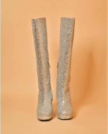 Bottes à paillettes argentées P.A.R.O.S.H. 