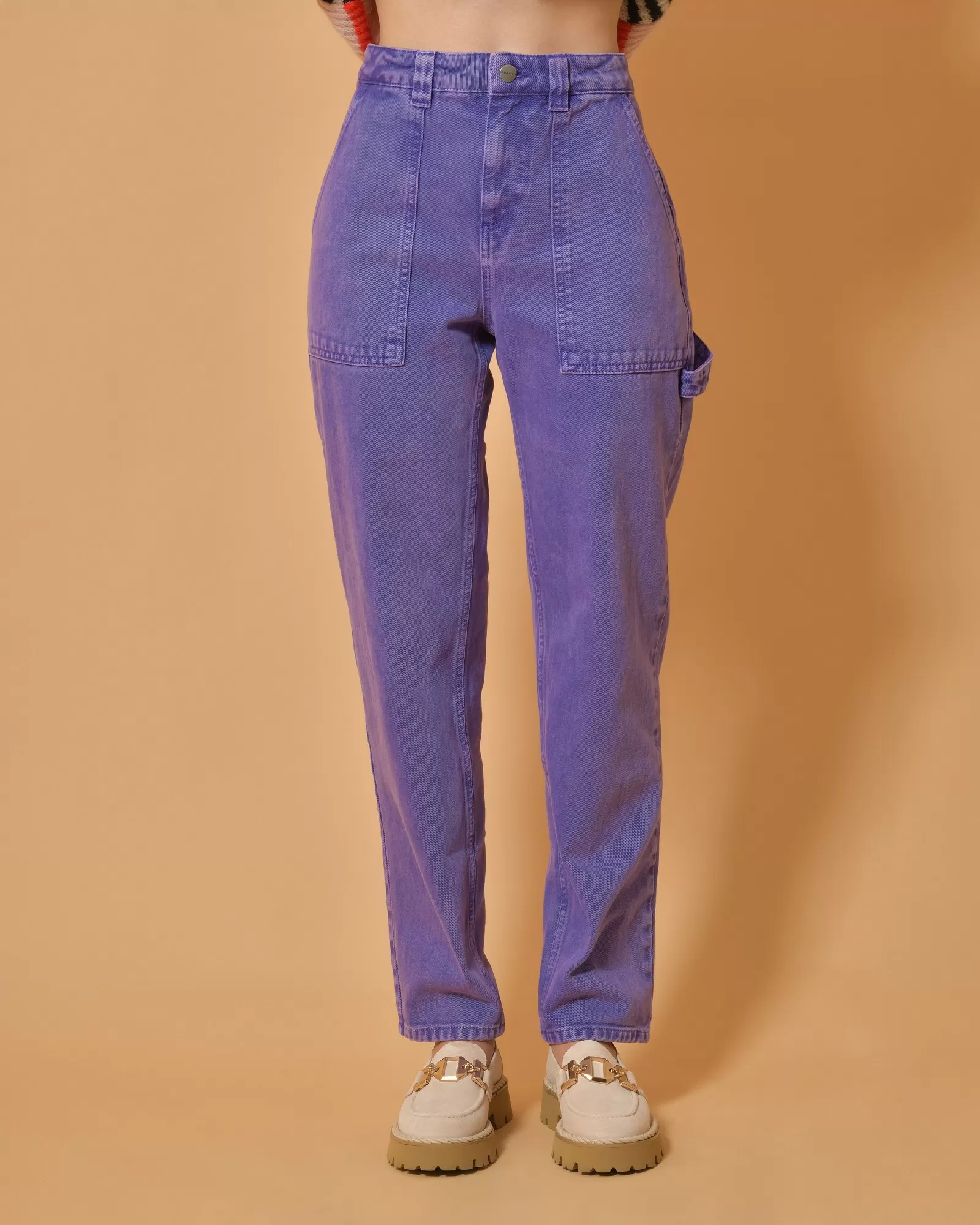 Jean en coton violet Chloé Stora 