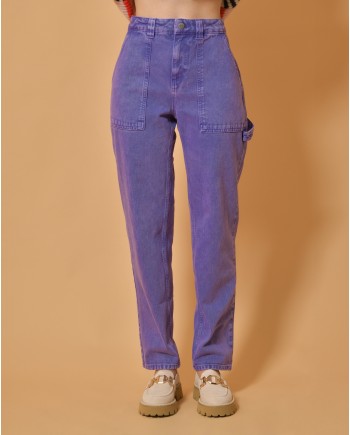 Jean en coton violet Chloé Stora 