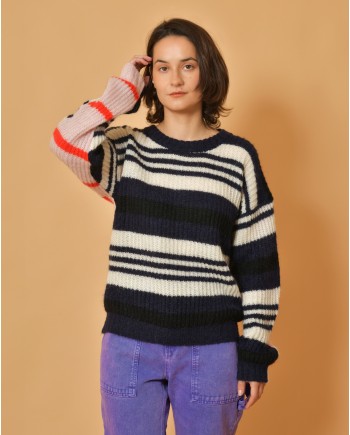 Pull à rayure multicolore Chloé Stora 