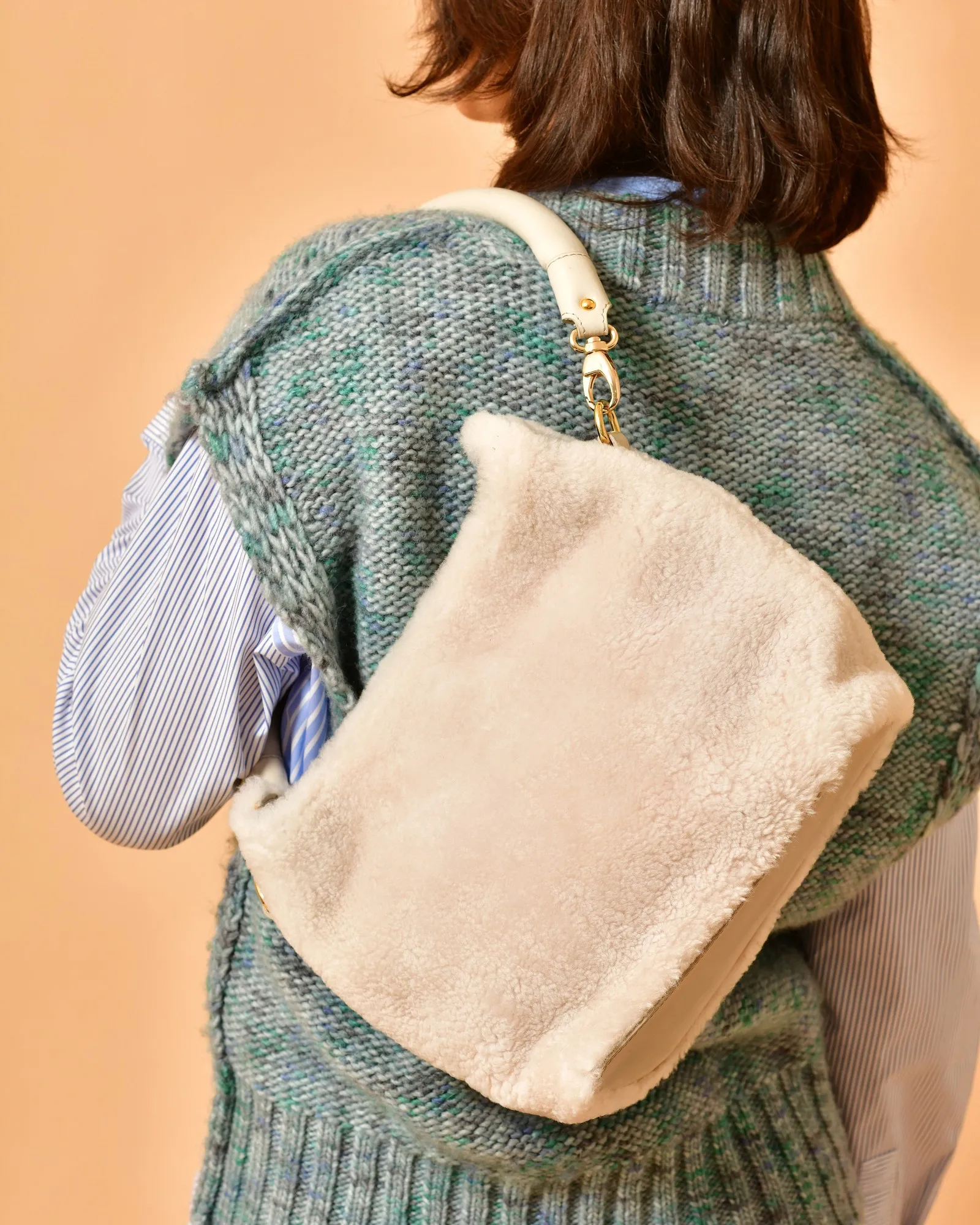 Sac à main en fourrure blanc Anita Bilardi 