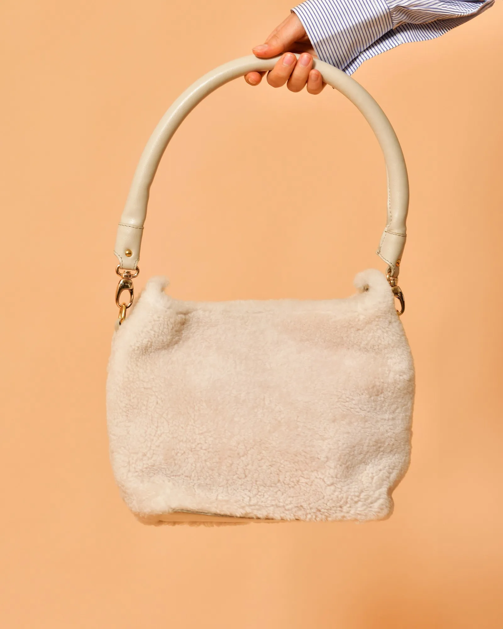 Sac à main en fourrure blanc Anita Bilardi 