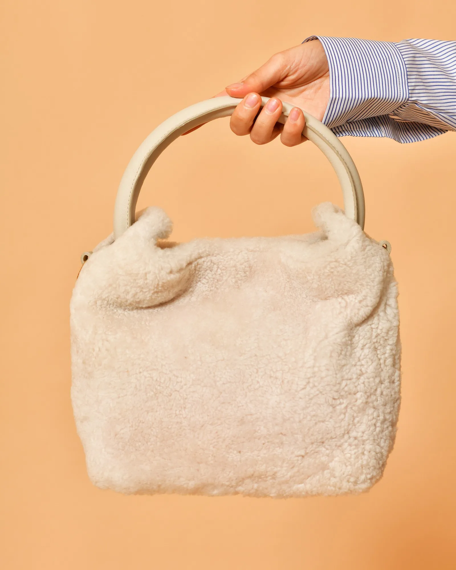 Sac à main en fourrure blanc Anita Bilardi 