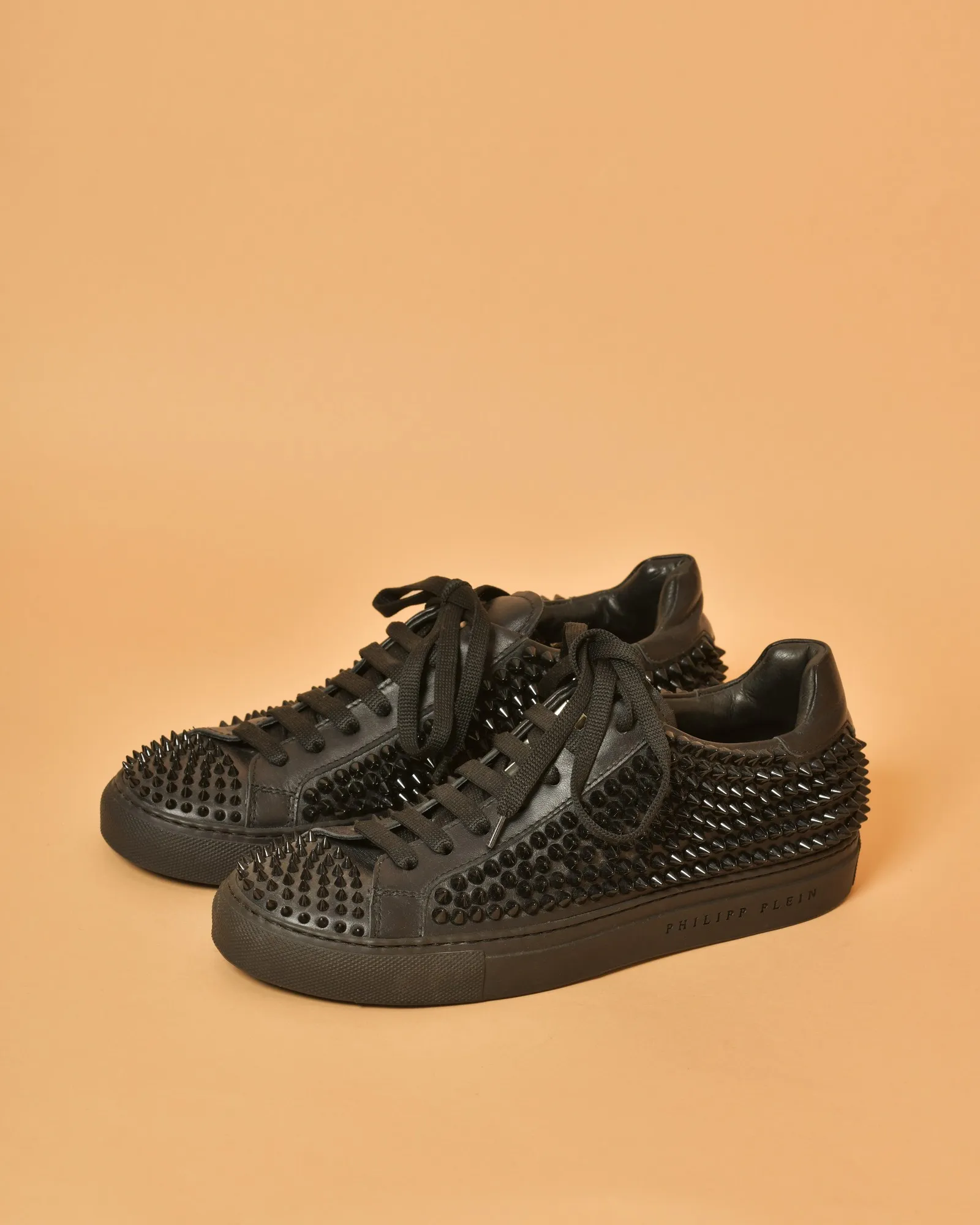 Baskets en cuir à spikes Philipp Plein 