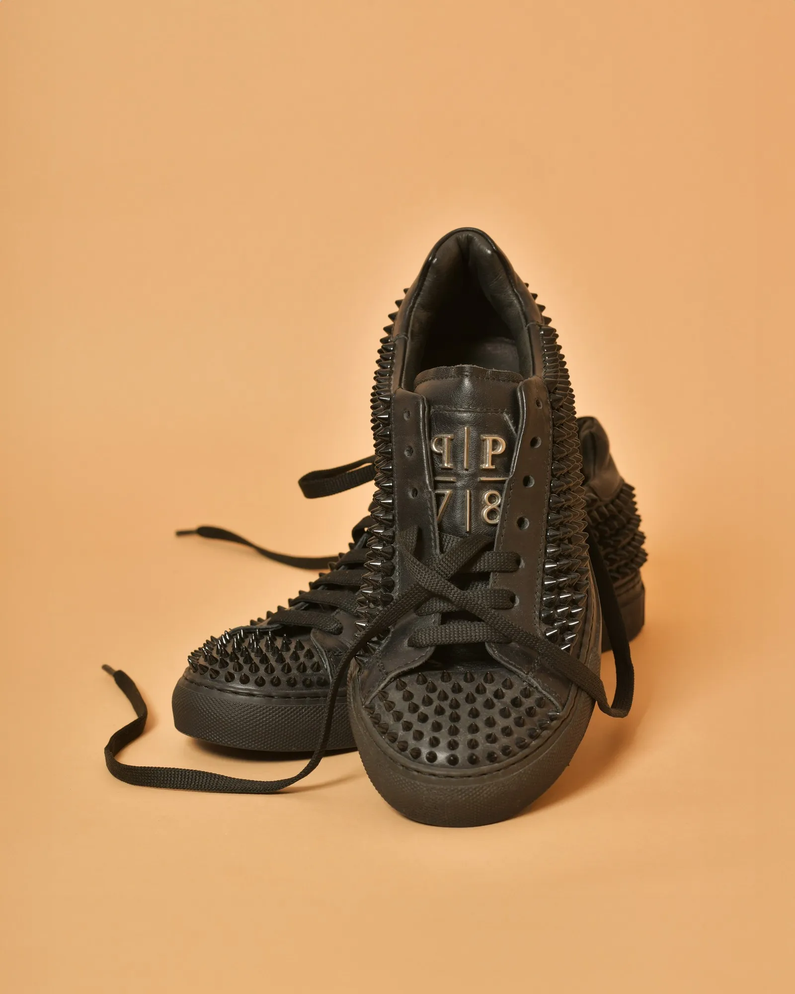 Baskets en cuir à spikes Philipp Plein 