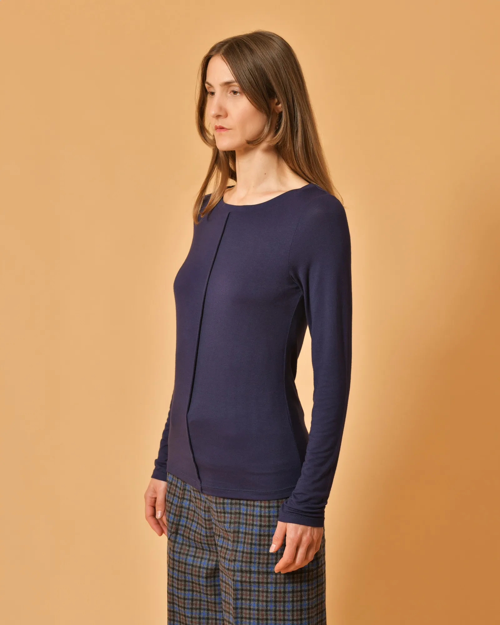 Pull en viscose bleu marine Malloni 