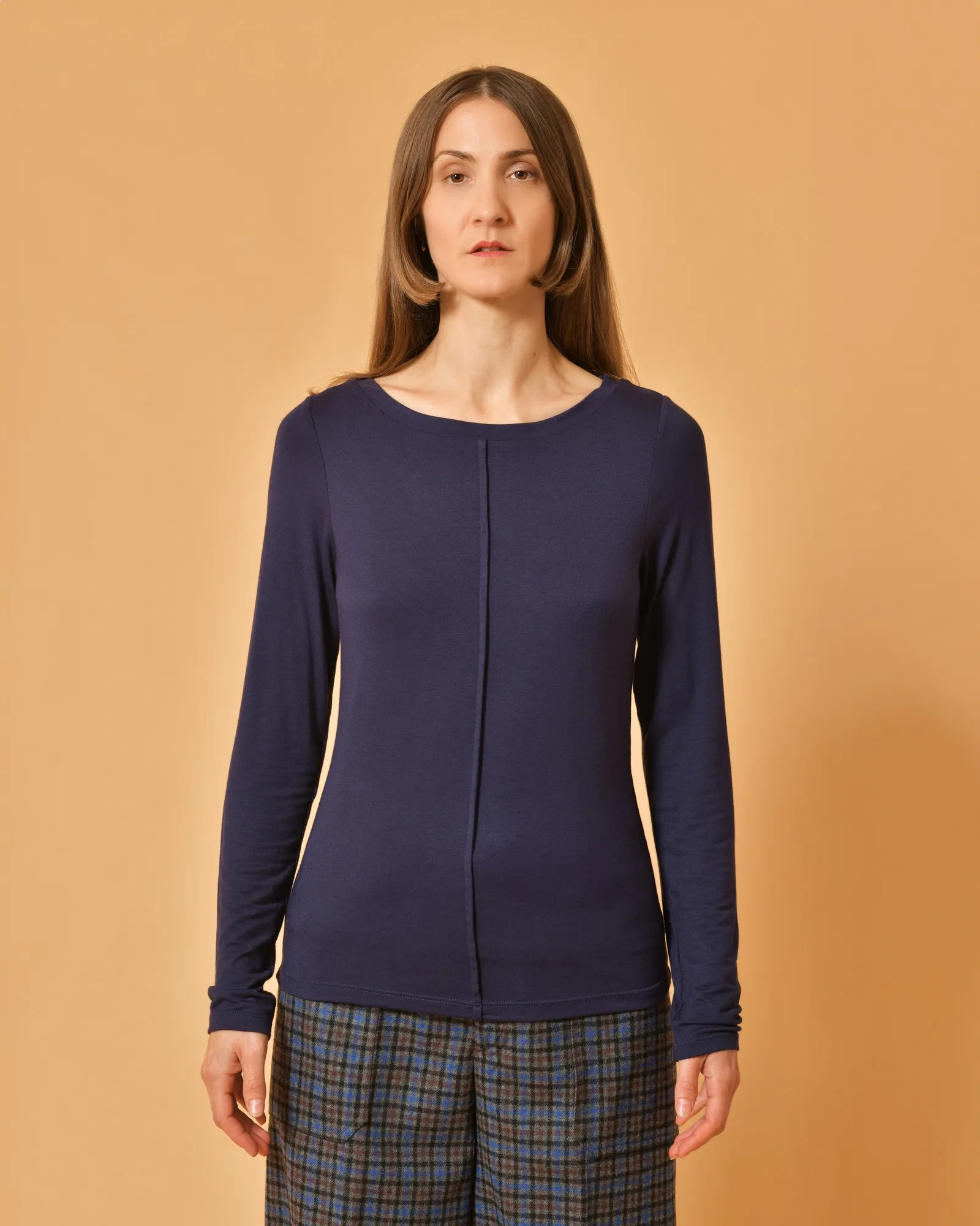 Pull en viscose bleu marine Malloni 