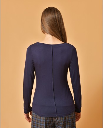 Pull en viscose bleu marine Malloni 