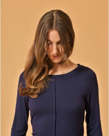 Pull en viscose bleu marine Malloni 