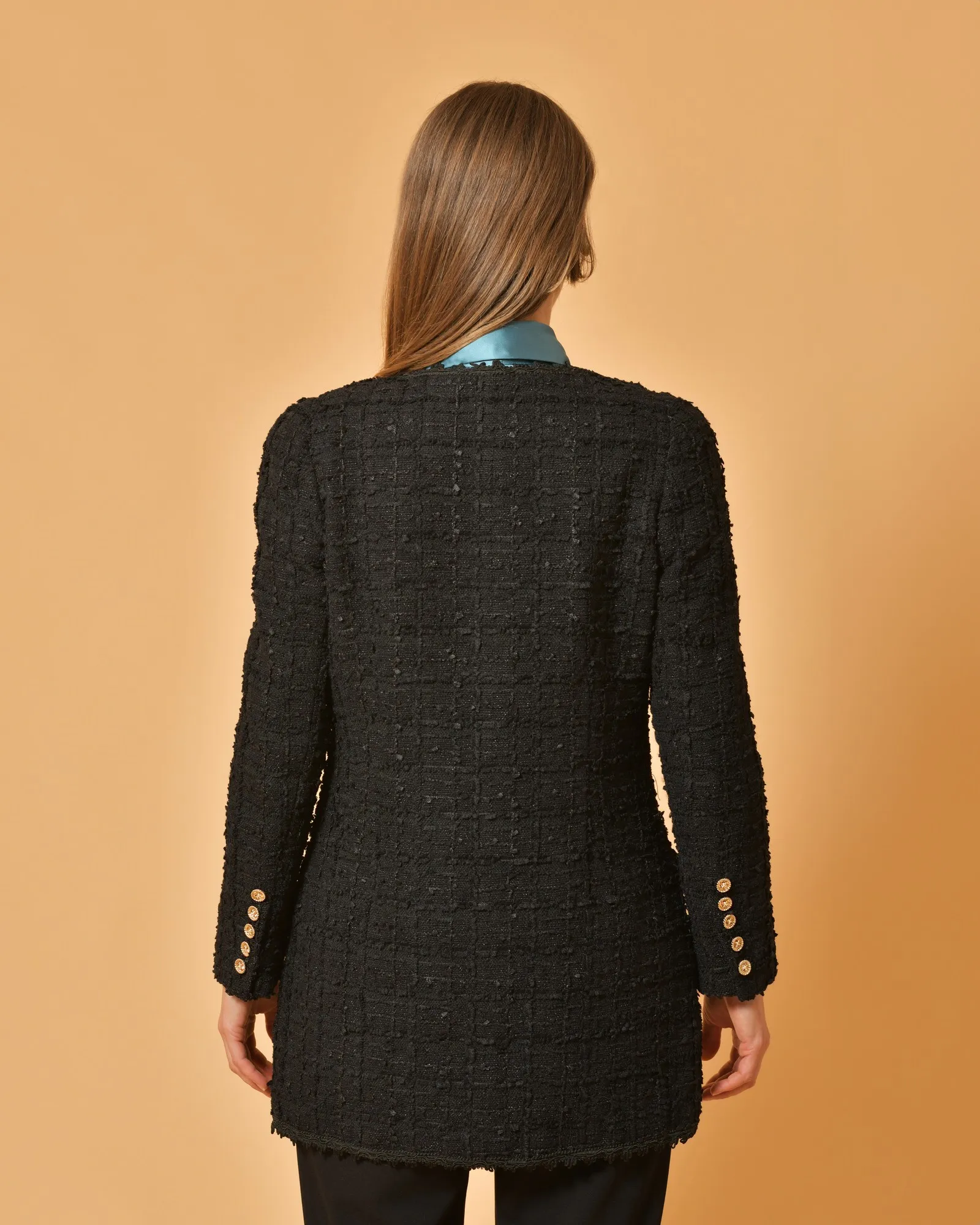 Veste en tweed noir Edward Achour 