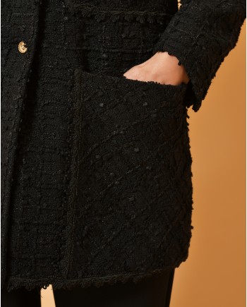 Veste en tweed noir Edward Achour 