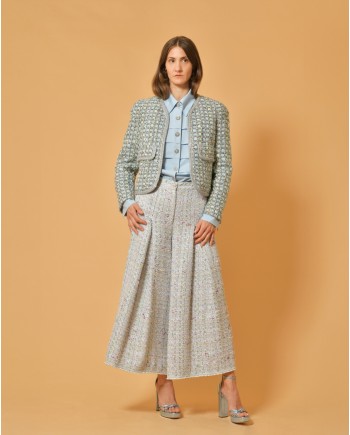 Pantalon en tweed large Edward Achour 