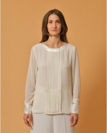 Blouse à plis et empiècements Edward Achour 