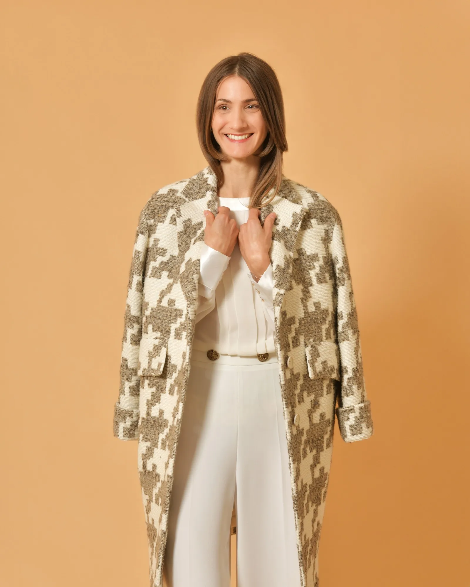 Manteau en coton mélangé à imprimé Mouche 